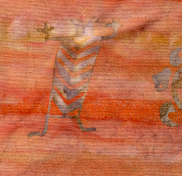 Bright Petroglyhp Batik fabric scan