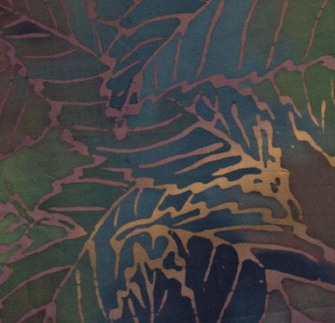 Blue Leaves Fabric Scan