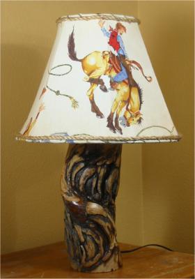 Log Lamp with Shade