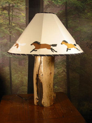 Log Lamp #3 with Shade