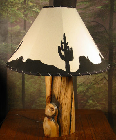 Log Lamp with Shade