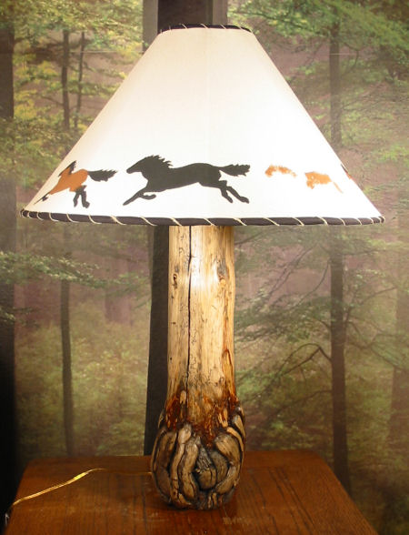 Log Lamp with Shade