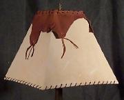 Chamois lampshade with overlay
