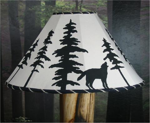 Sunset Lamp Shade with wolves